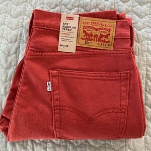 Levi's 502 Regular Taper Jeans - Coral Red